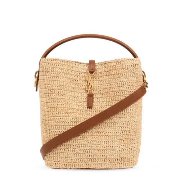 SAINT LAURENT Handbags - SAINT LAURENT Le 5 a 7 Leather Shoulder Bag Women NATURAL/BRICK Handbags